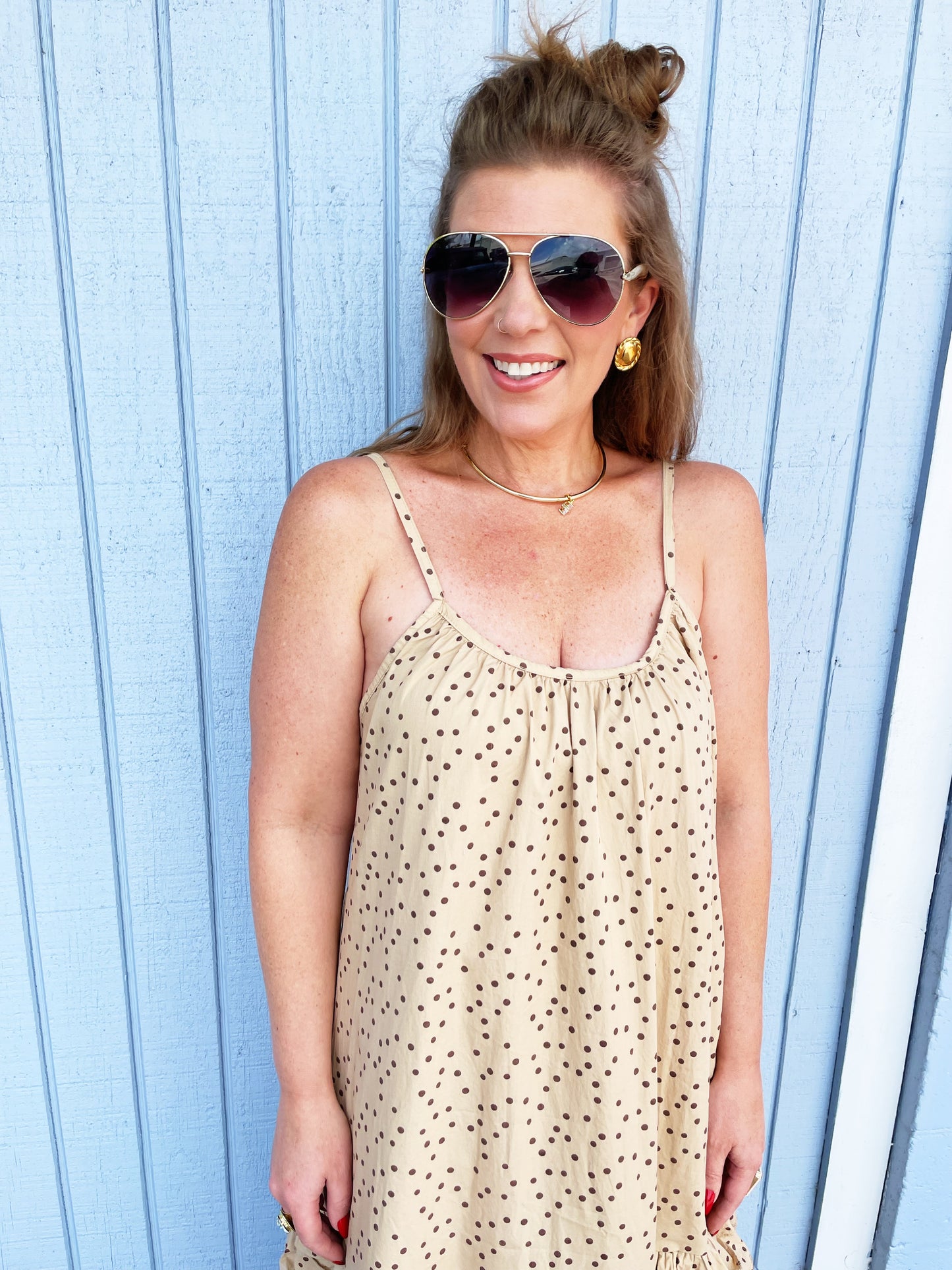 Avery Polka Dot Dress Long