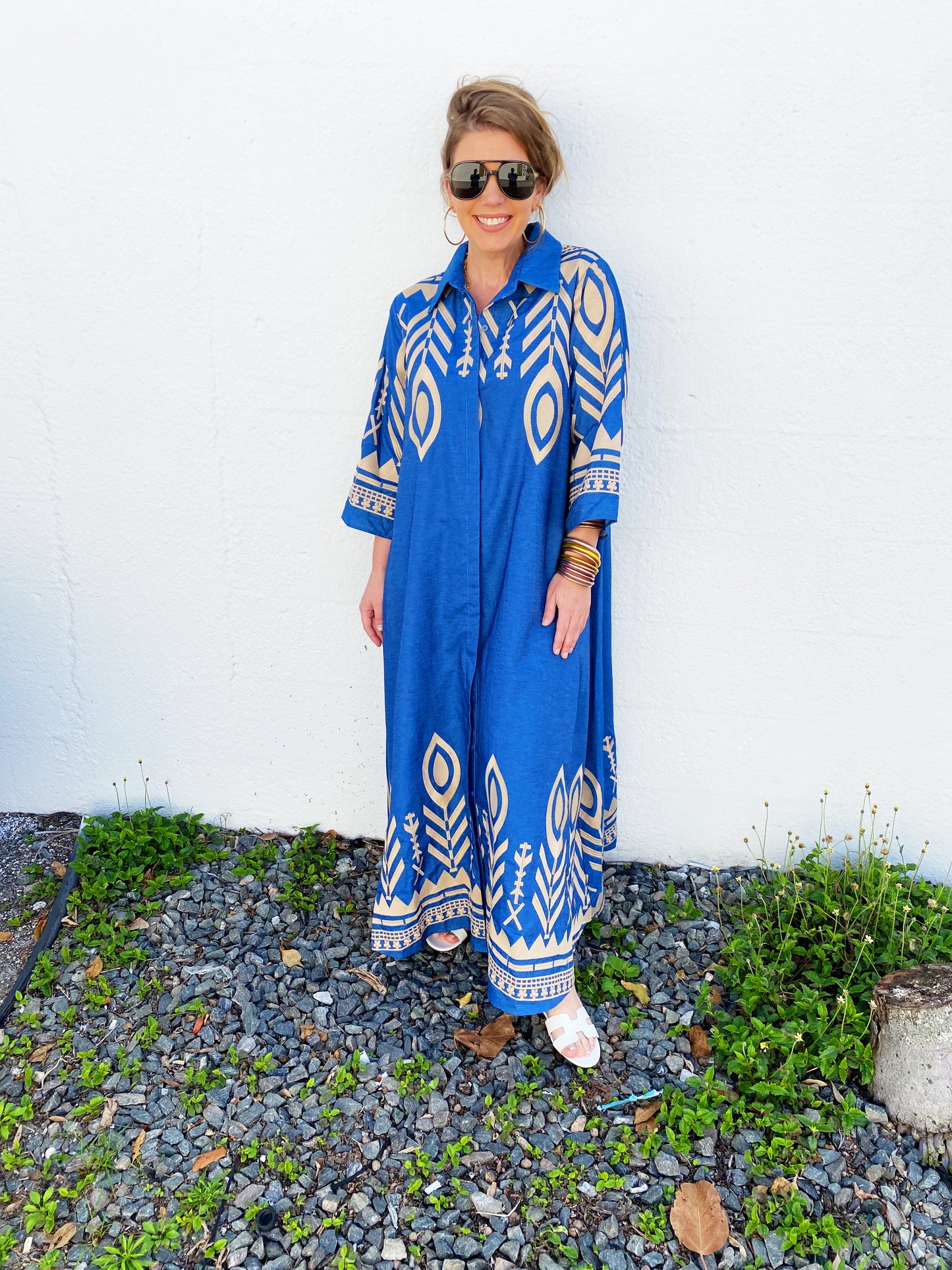 David Denim and Gold Dress