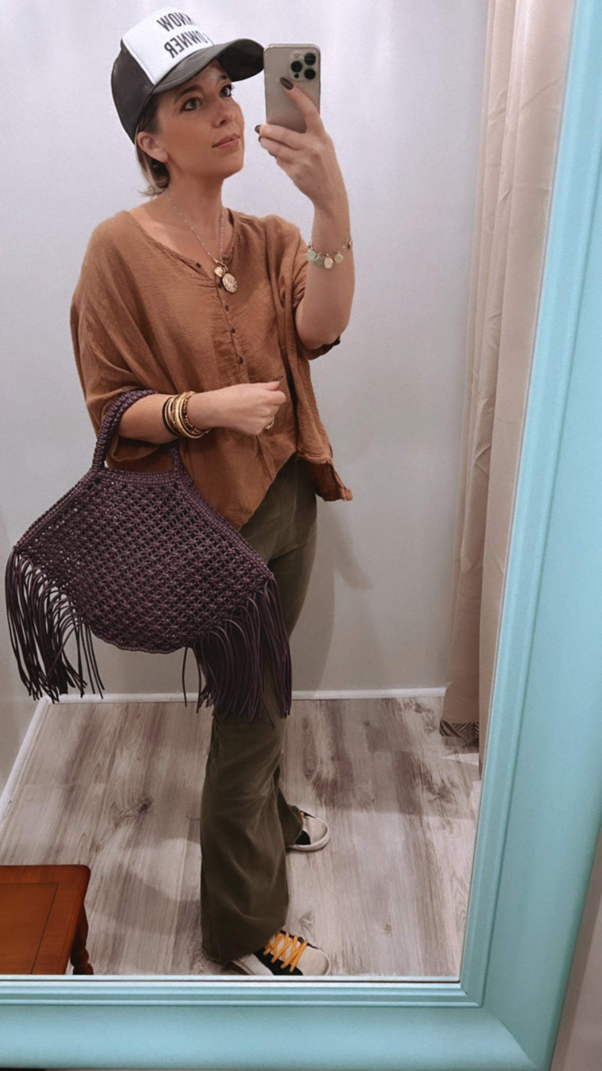 Purple fringe bag