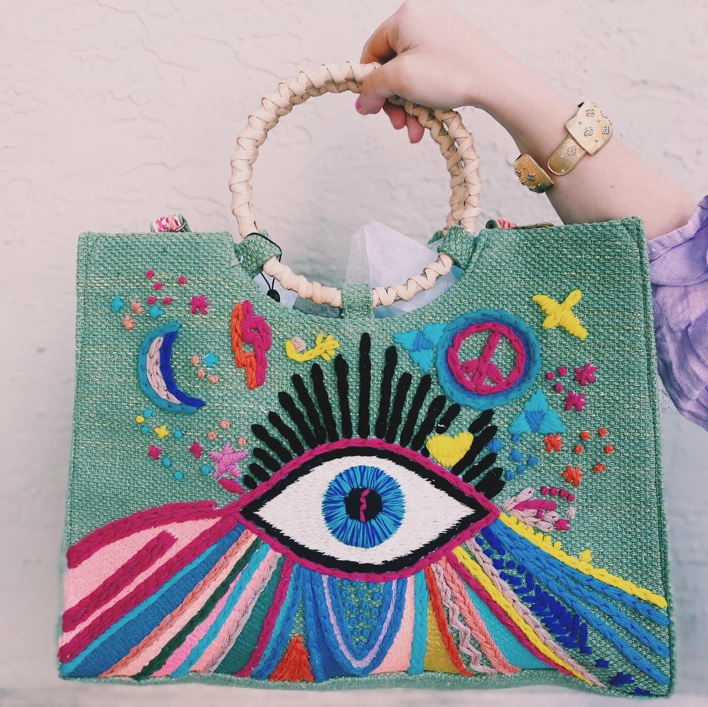 Groovy Evil Eye Tote