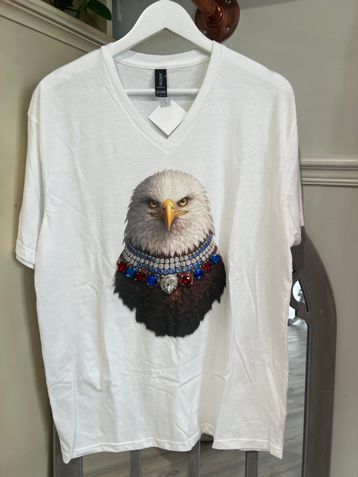 Patriotic REAL BLING Eagle Tee