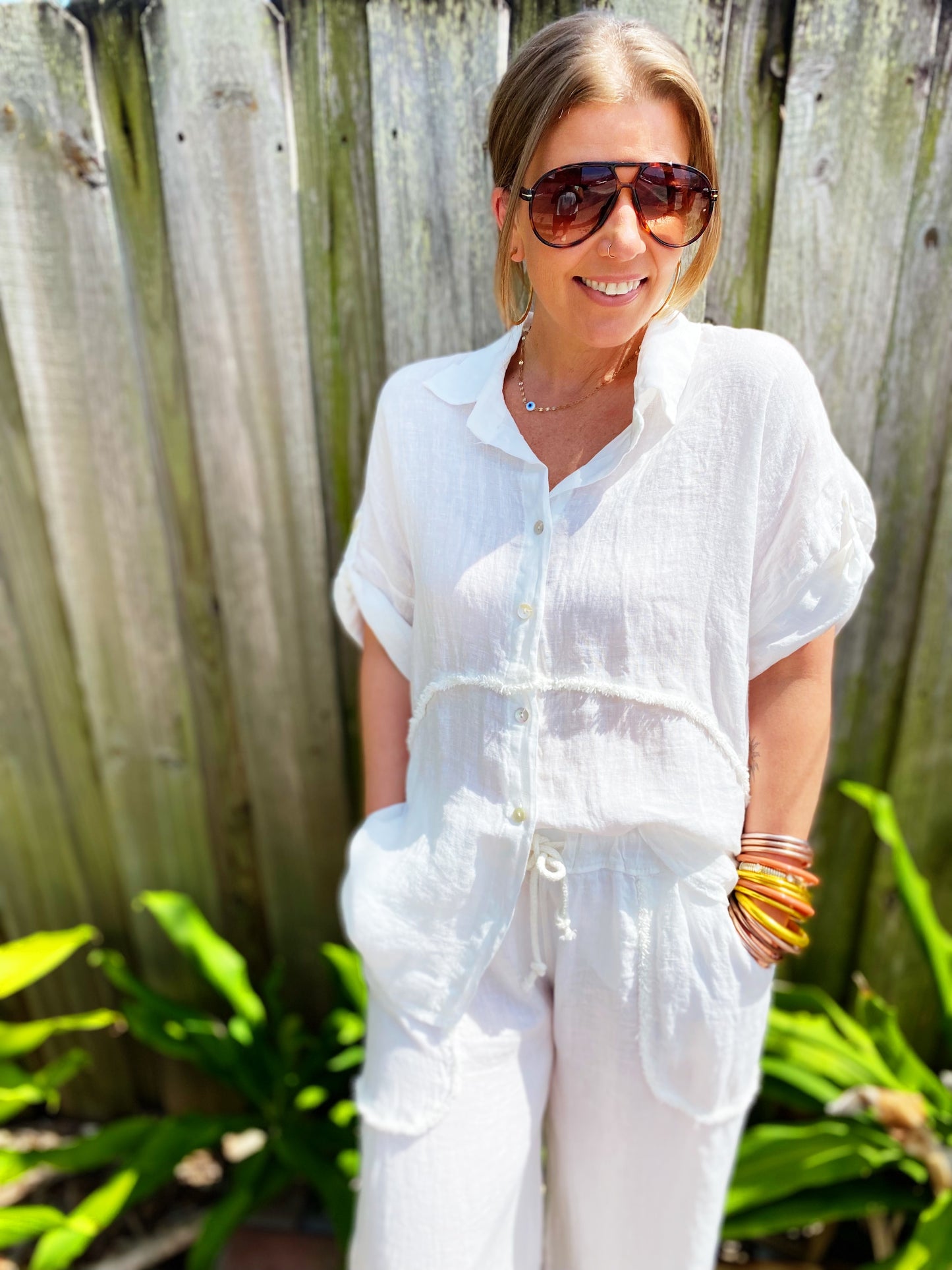Ledger Top in White