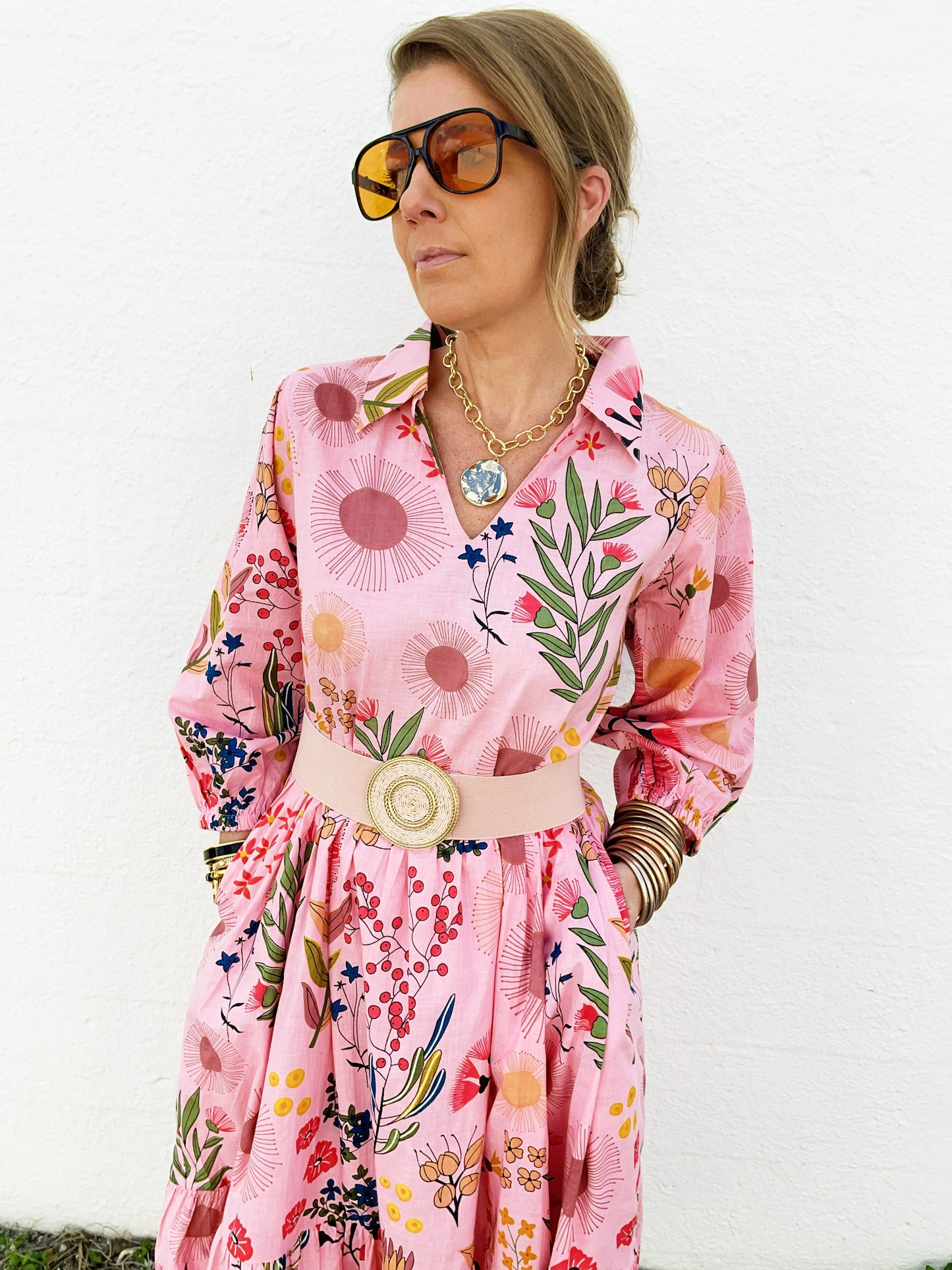 Alister Pink Belted Dress