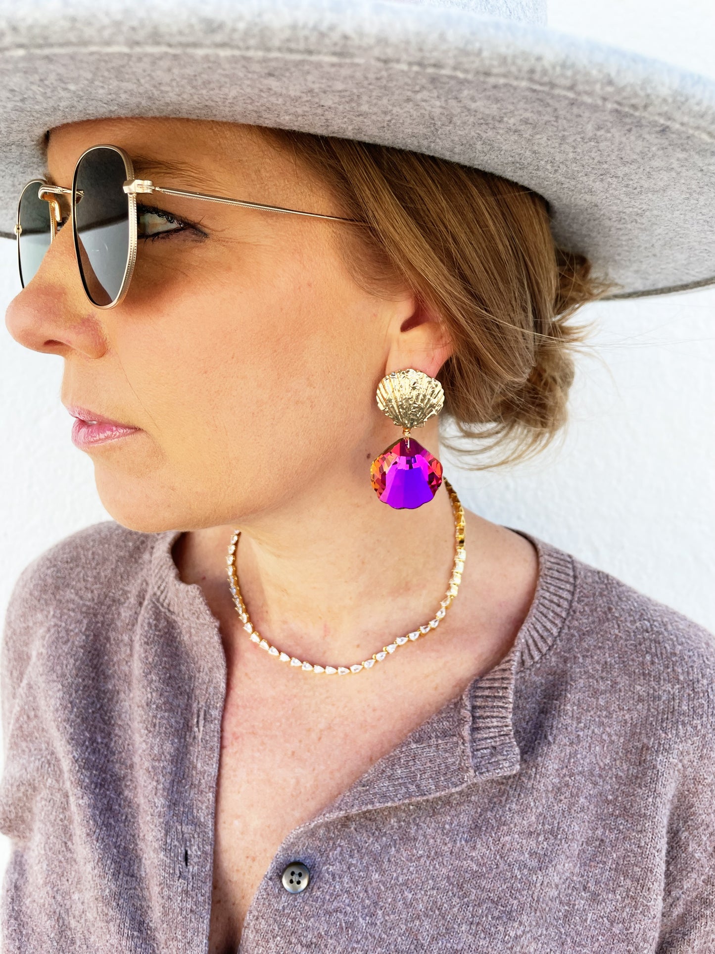 Ariel Earring in Orange/Pink