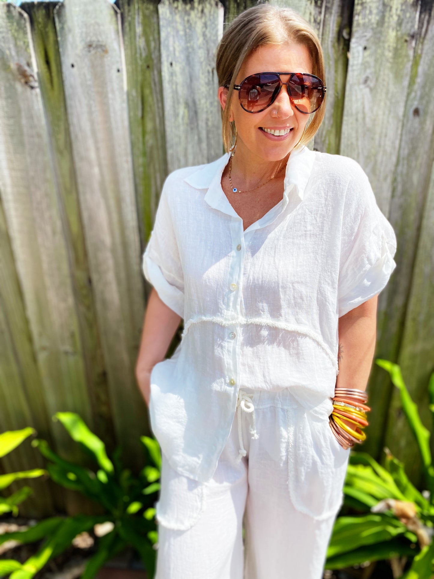 Ledger Top in White