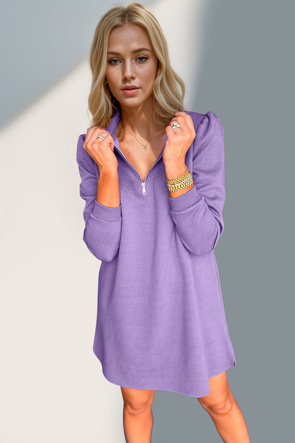 Lilac Quarter Zip Dress Size Small *FINAL SALE