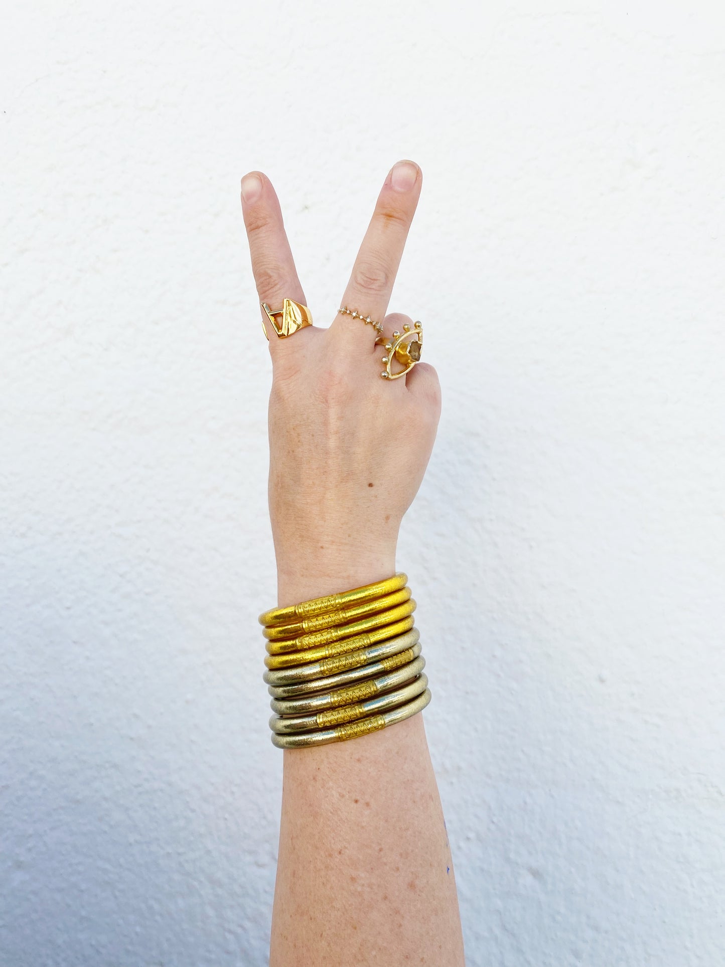 Gold All Weather Bangles® (Set of 6) - Serenity Prayer MEDIUM