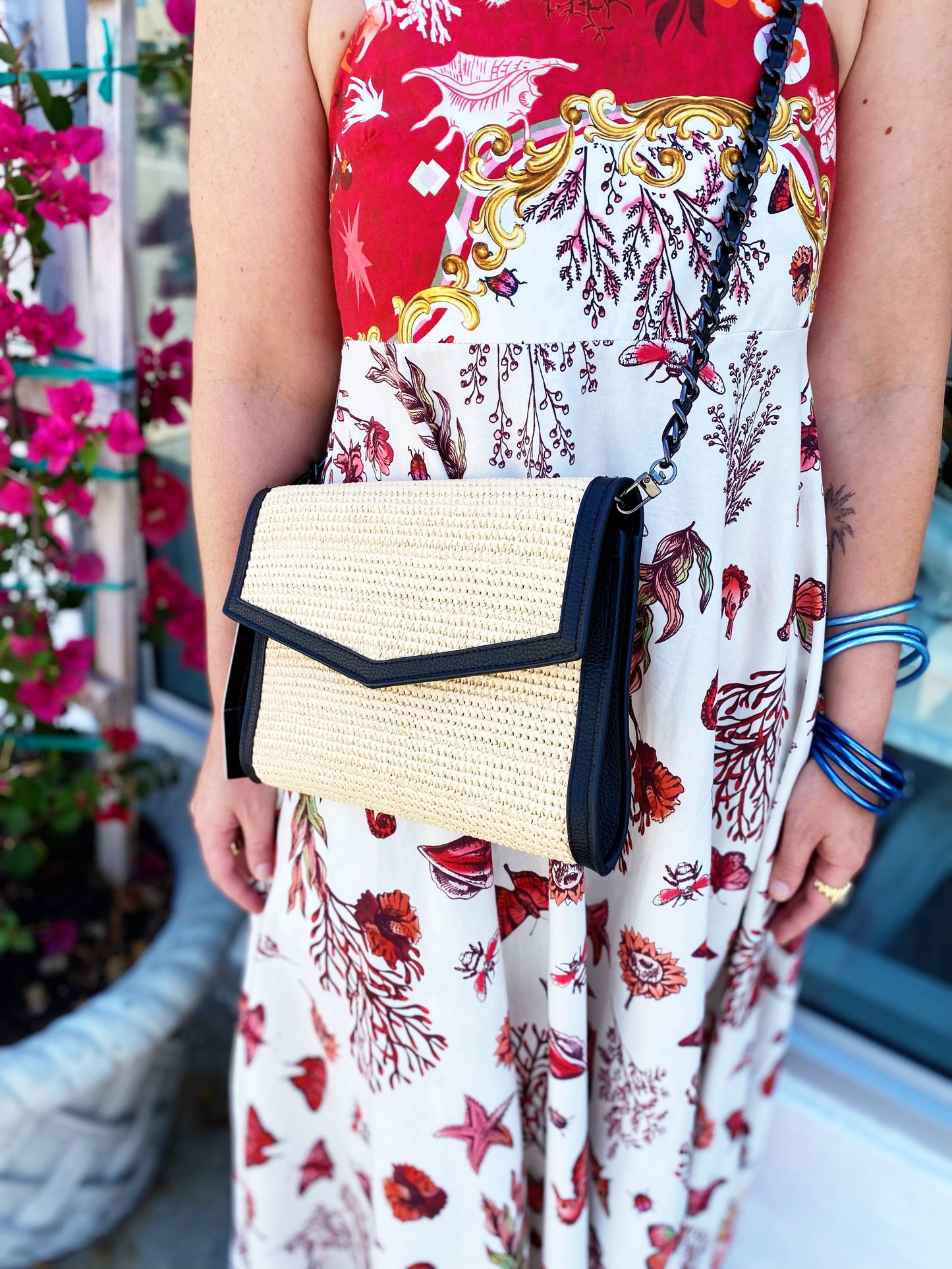 Beth Raffia Clutch