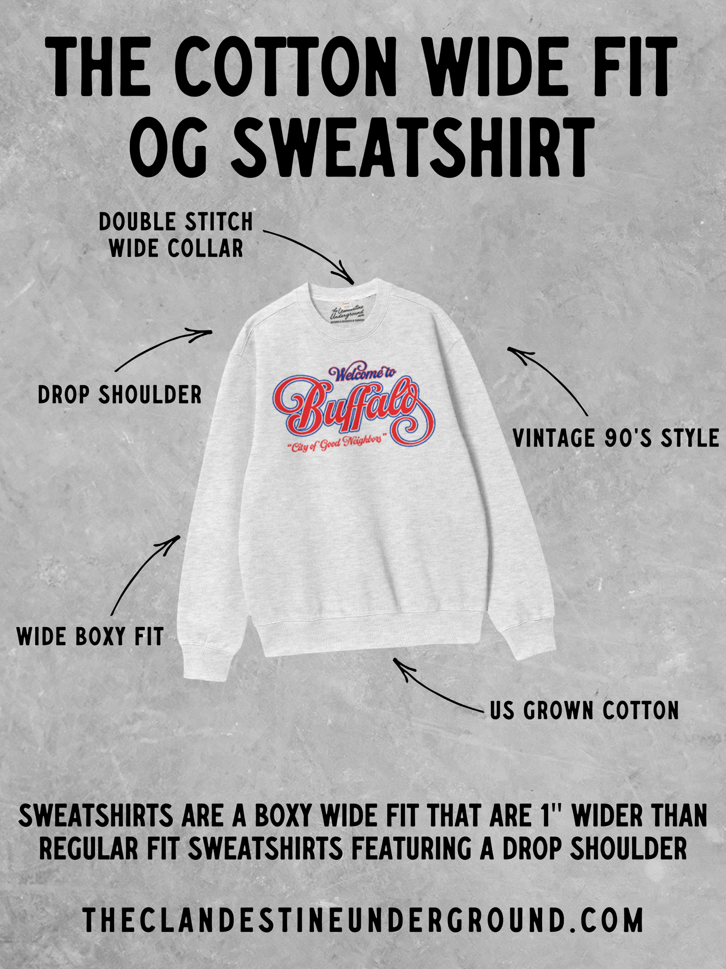 Underground Original Design: Extra Dirty Martini Oversized Boxy Cotton Sweatshirt