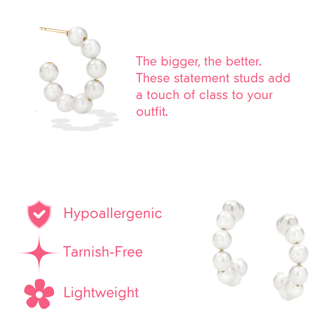 Chunky Modern Pearl Earrings