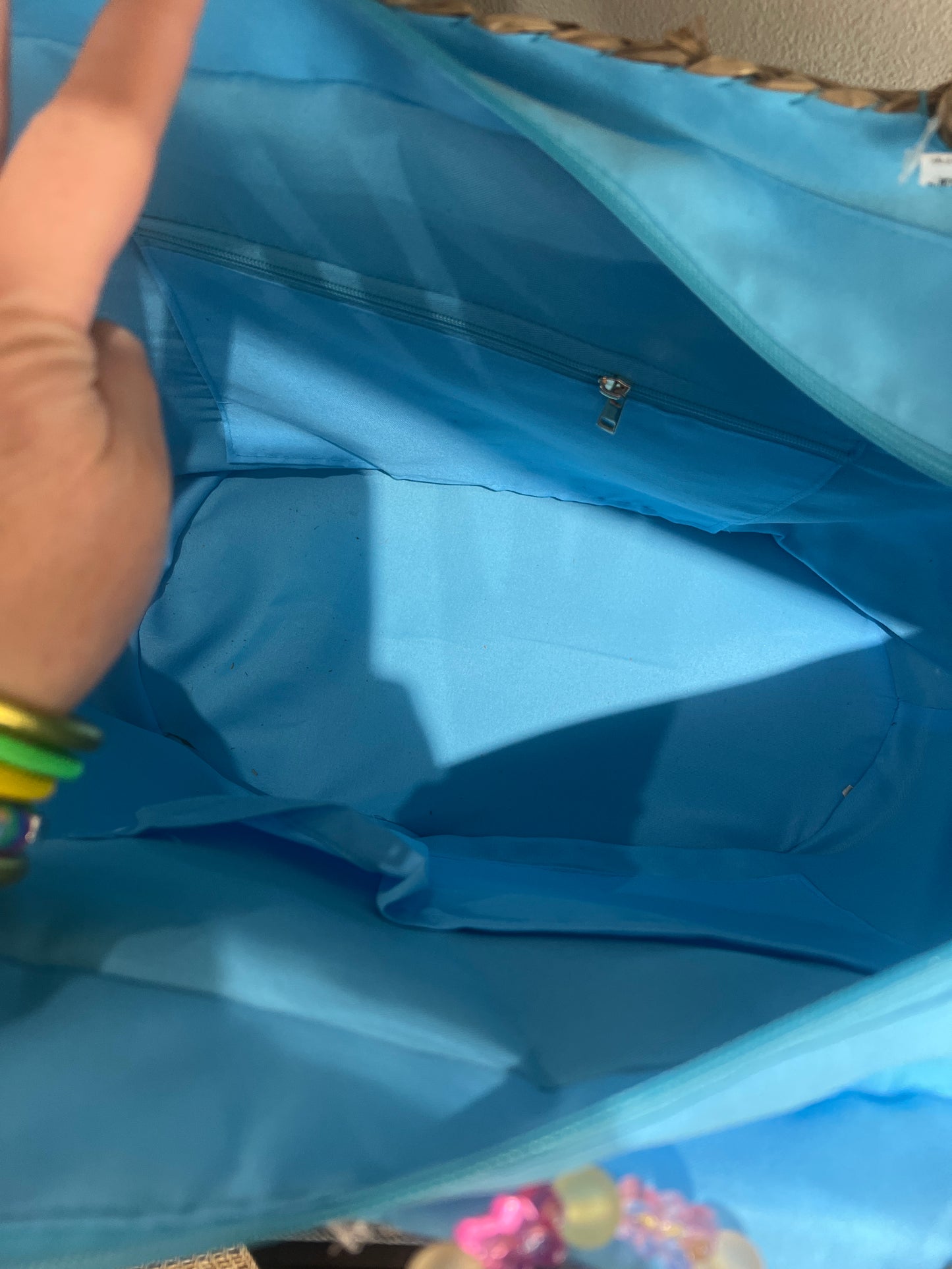 Linda Sparkle Wicker Natural Tote