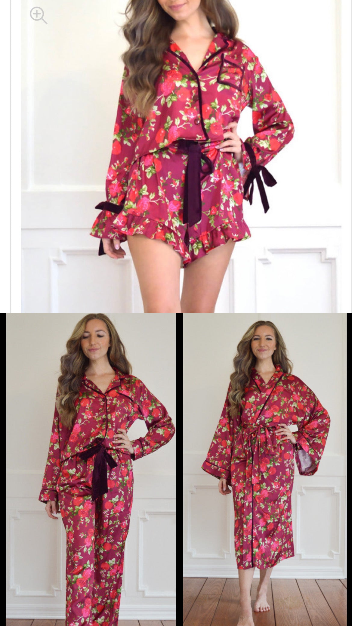 Rosebud Silk Pajamas
