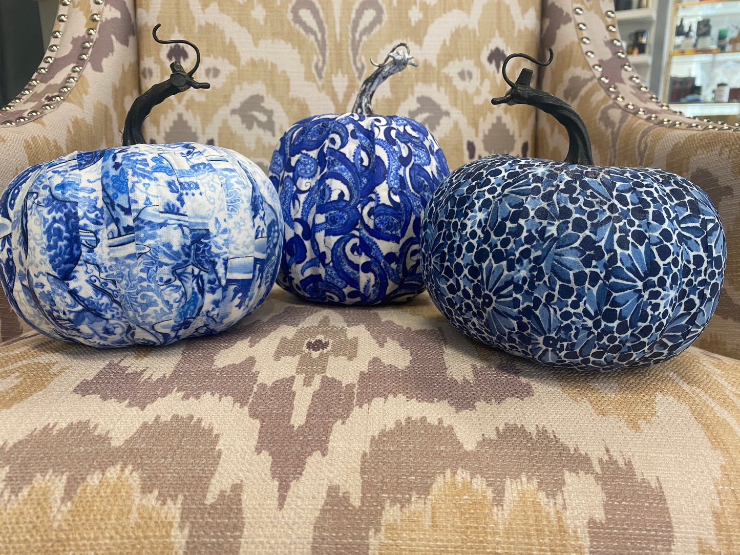 Blue & White Pumpkin Small