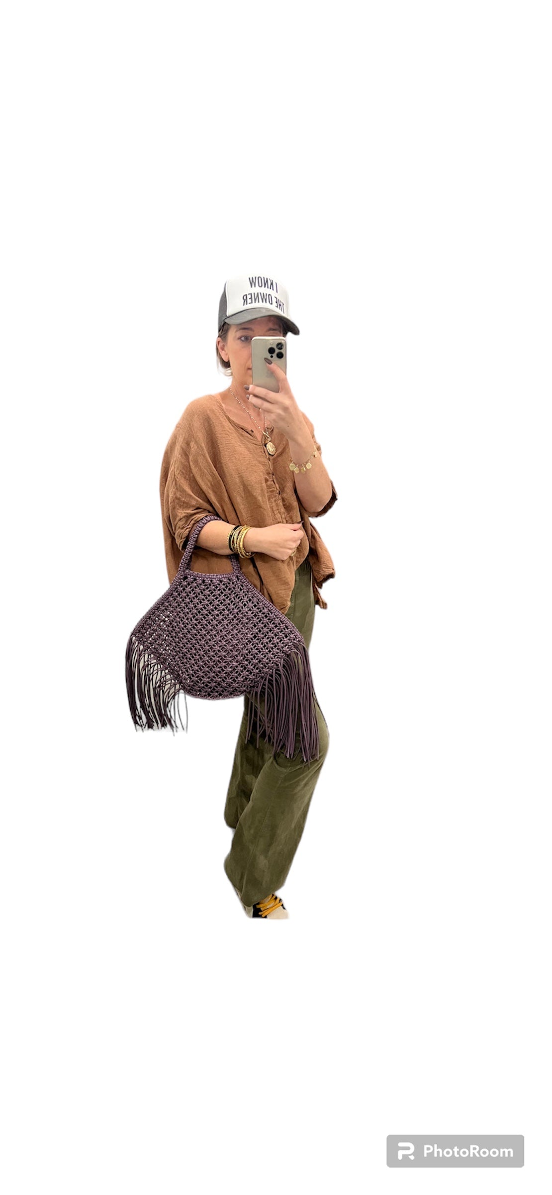 Purple fringe bag