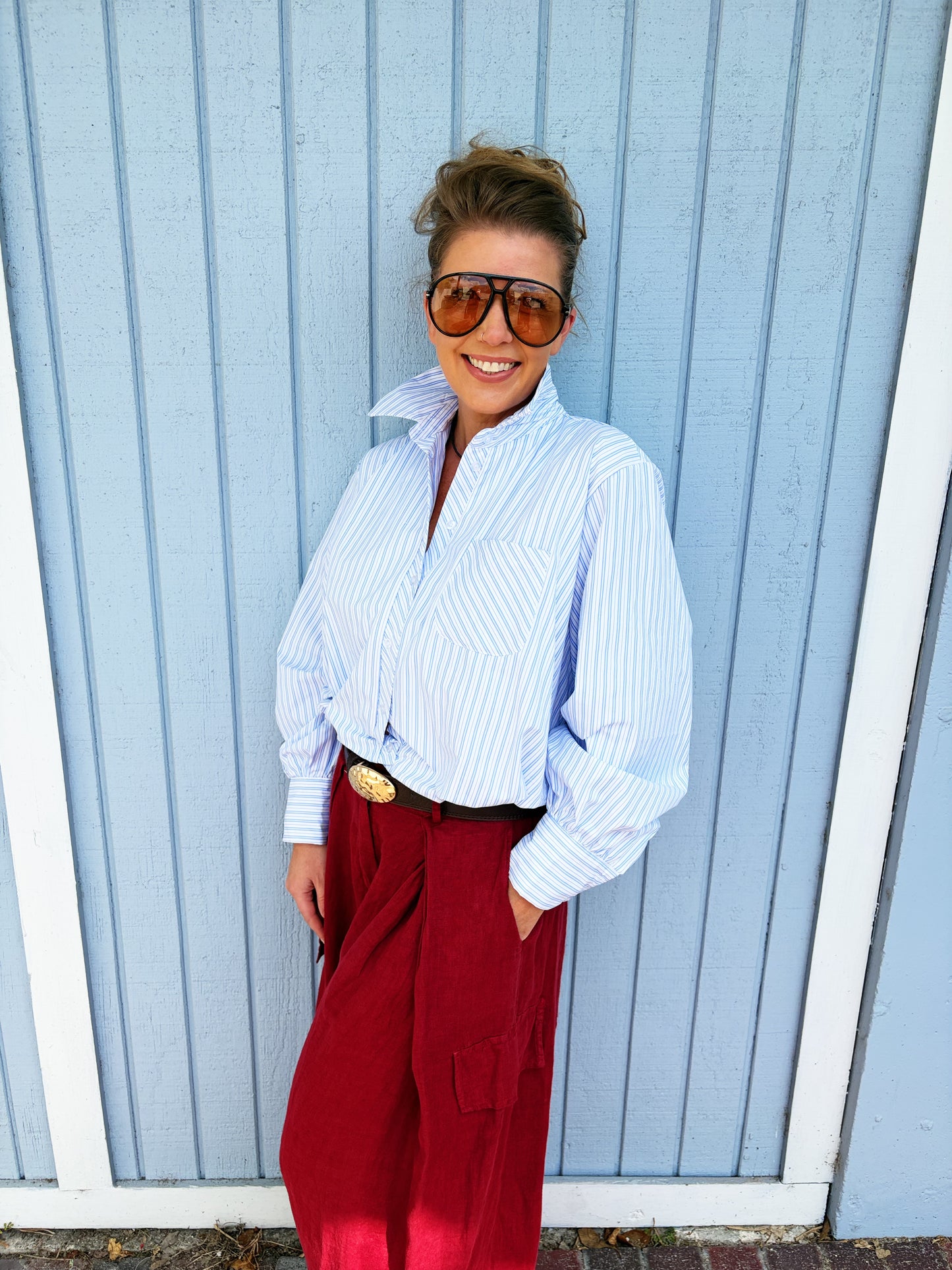 Colton Button up stripe shirt