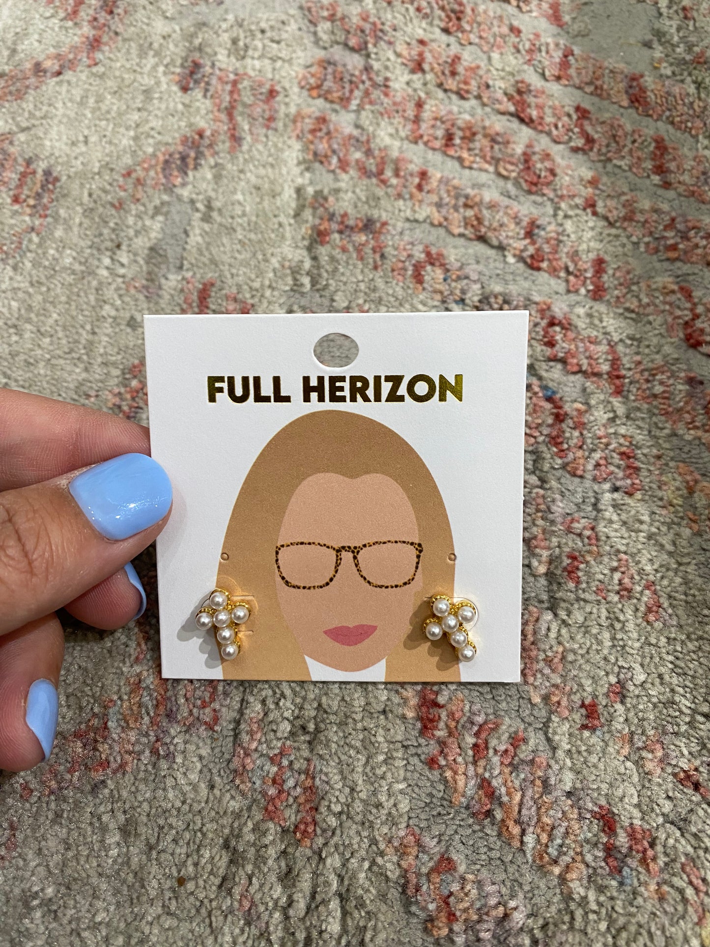 Pearl Cross Studs