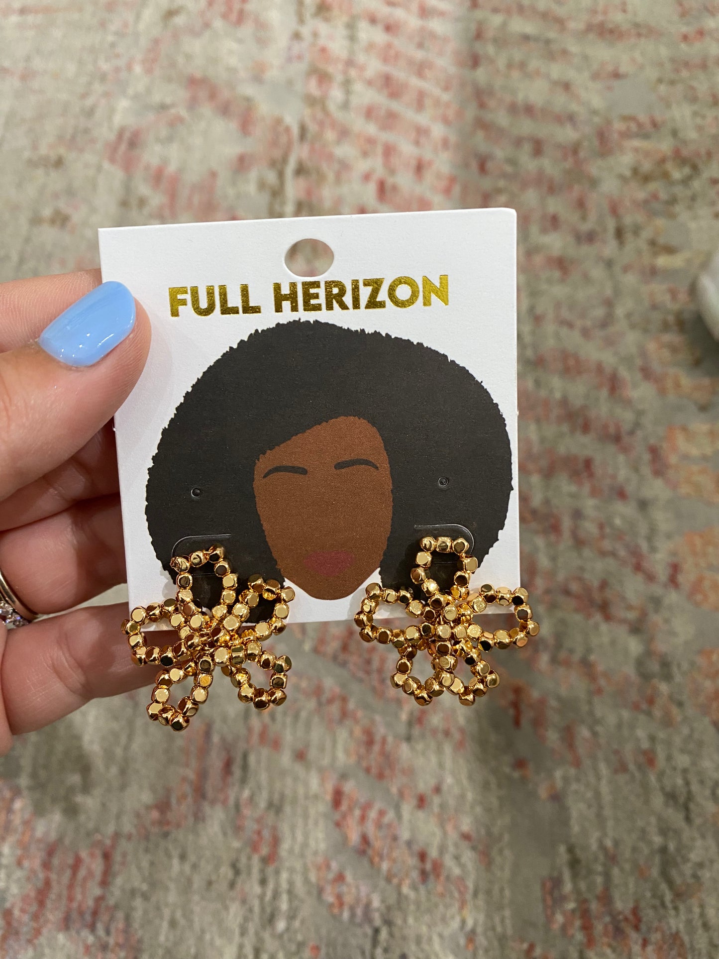 Gold Beaded Statement Studs