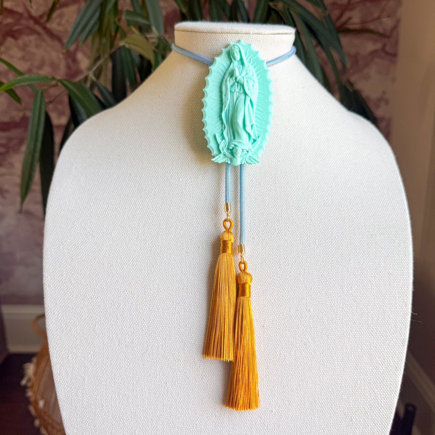 Our Lady of Glitterati Bolo Turquoise with Baby Blue & Golden Yellow