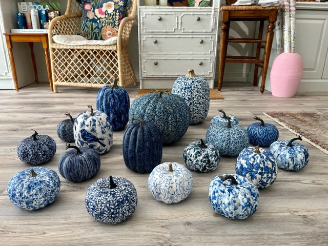 Blue & White Pumpkin Small