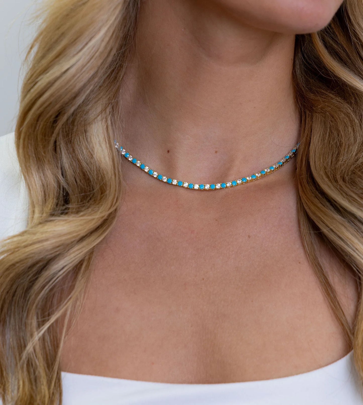 Turq Tennis Necklace FINAL SALE