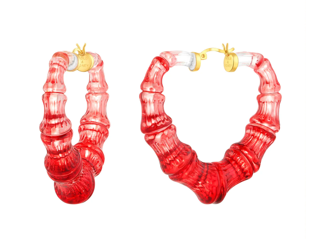 Bamboo Heart Hoops *SAMPLE SALE * FINAL SALE
