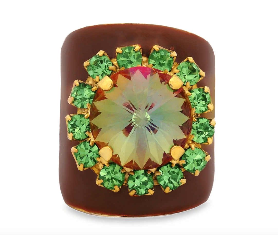 Jacci Rings in Enamel Midnight Express- Mocha