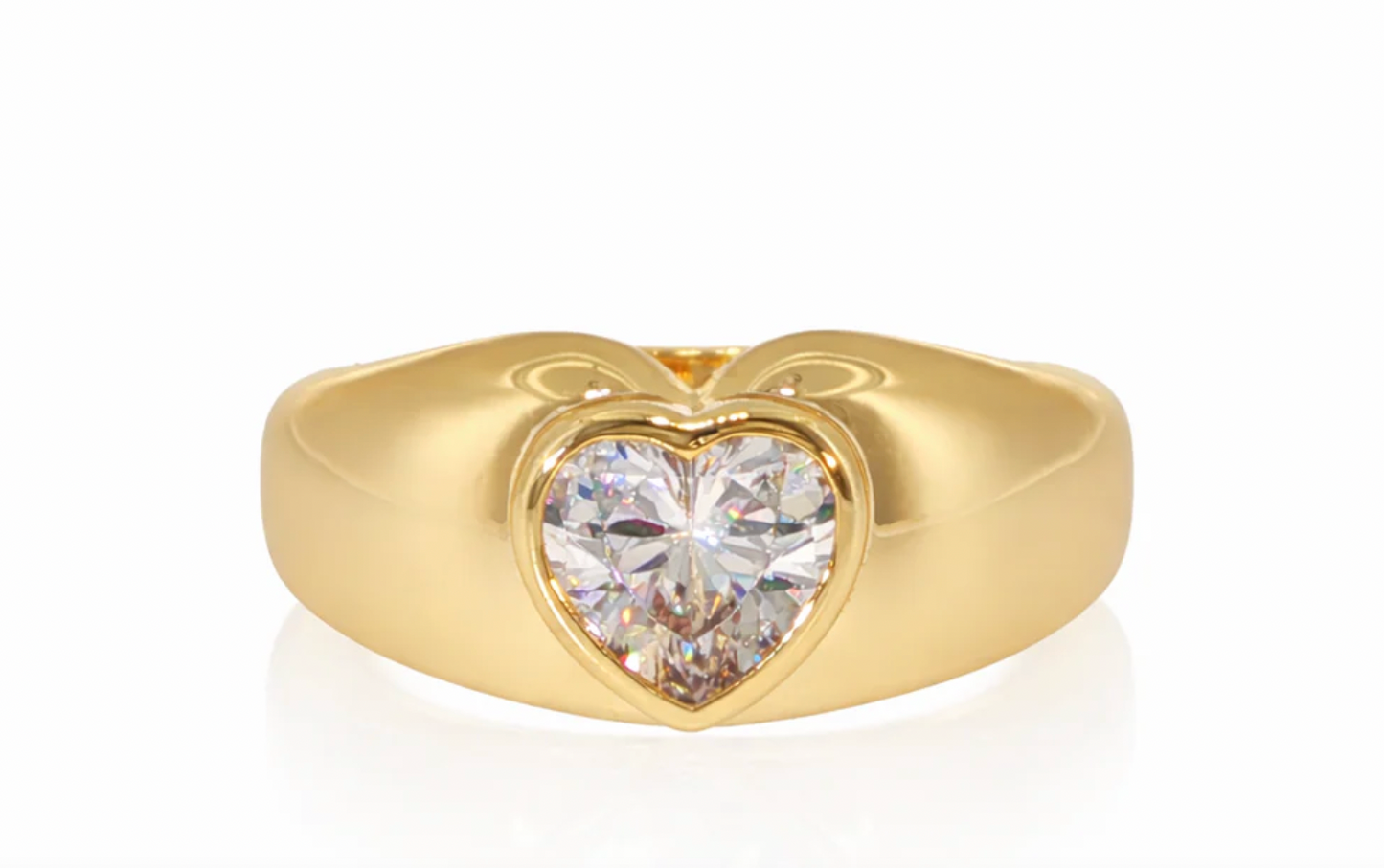 Bezel Heart Pinky Ring (size4)