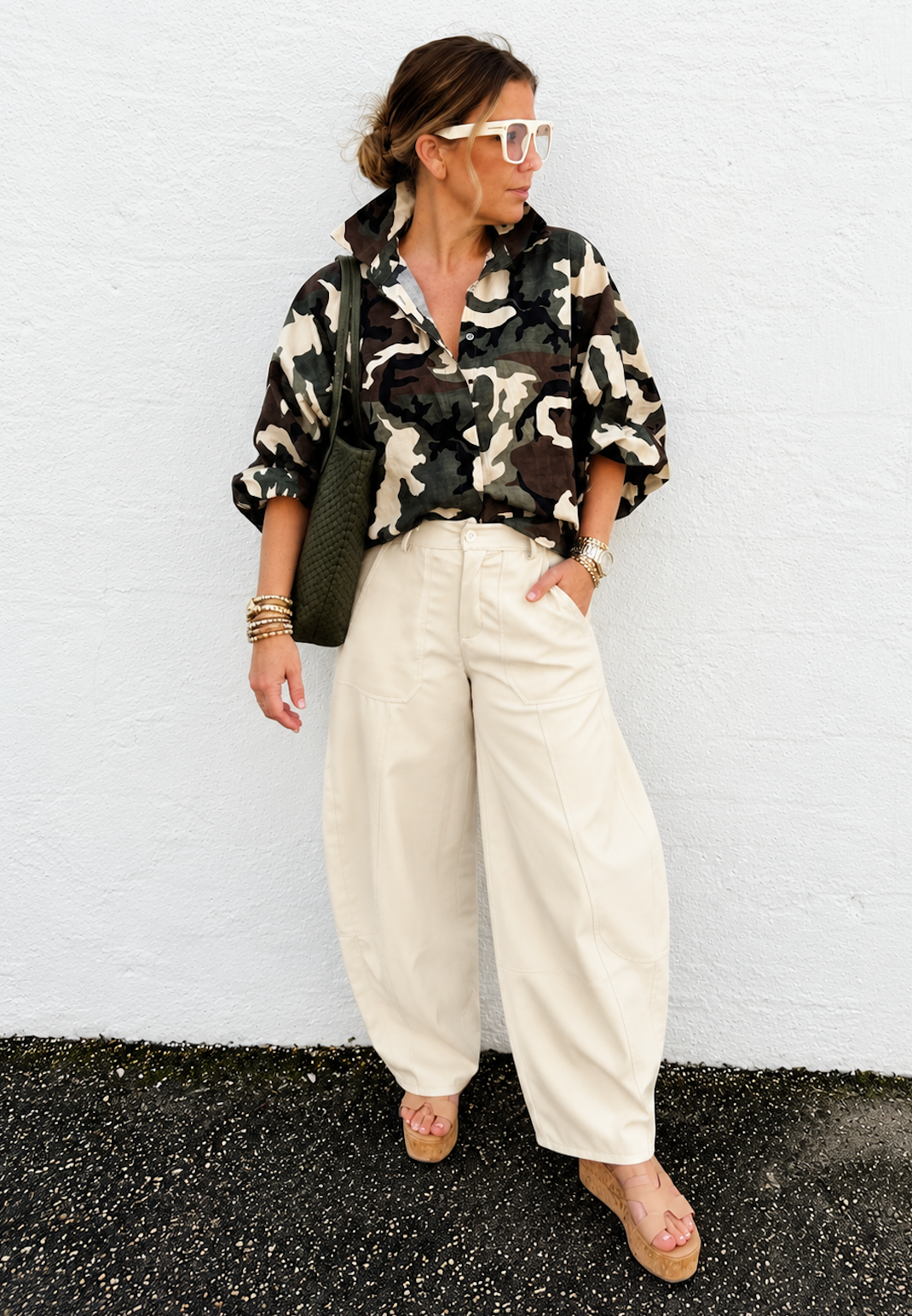 Valerie Vegan Leather Barrel Pants *2 colors