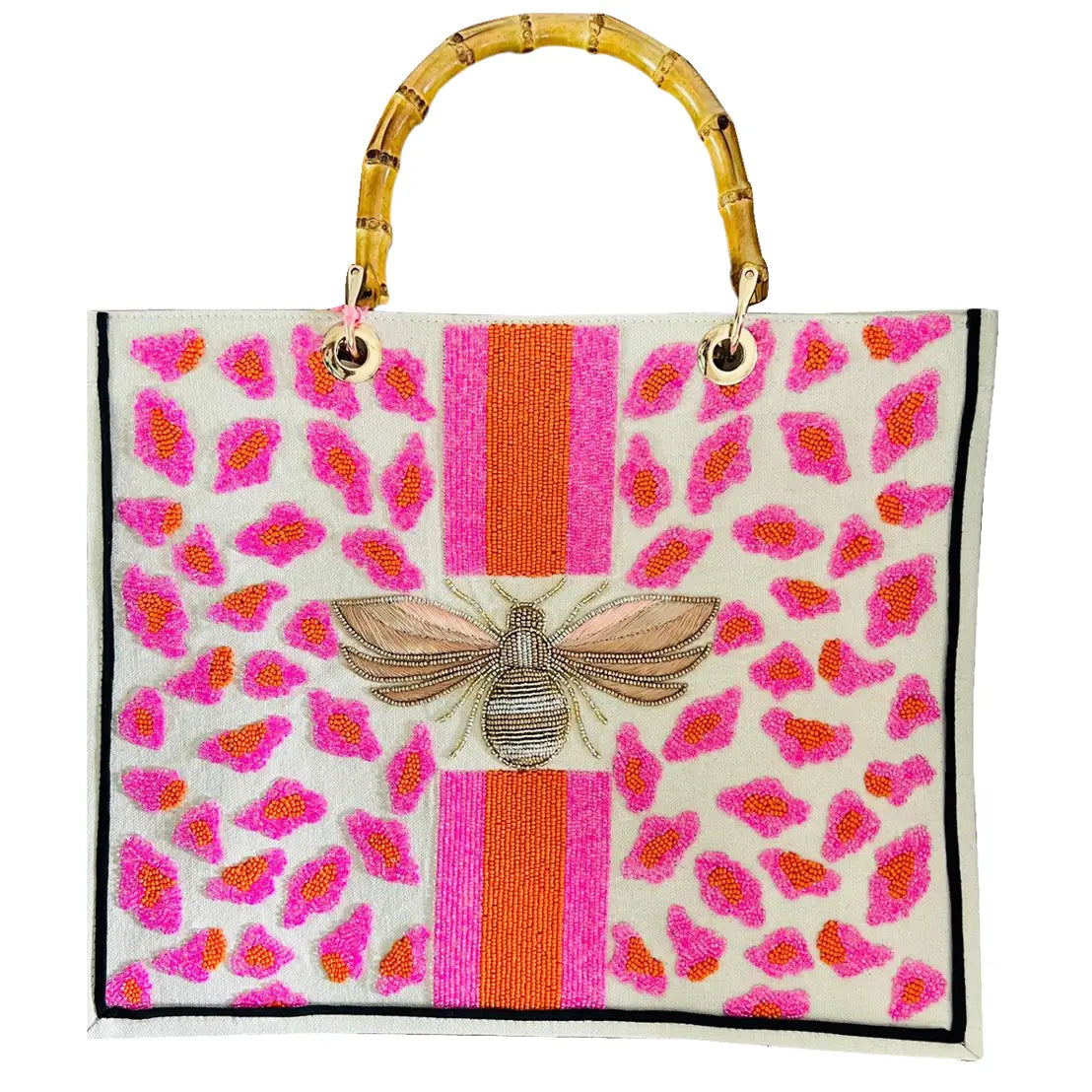 Custom Beaded Bamboo Bag- Add Initials #2