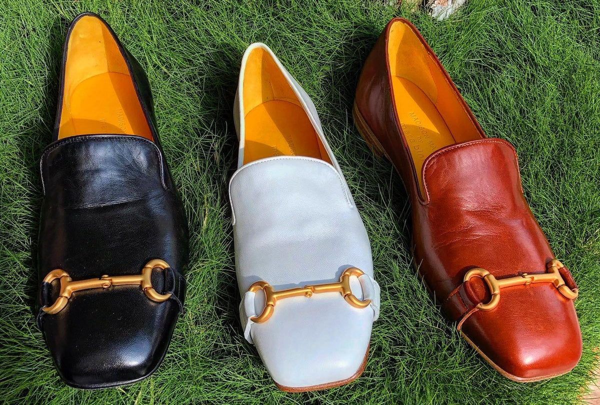 Cognac Leather Square Toe Loafer