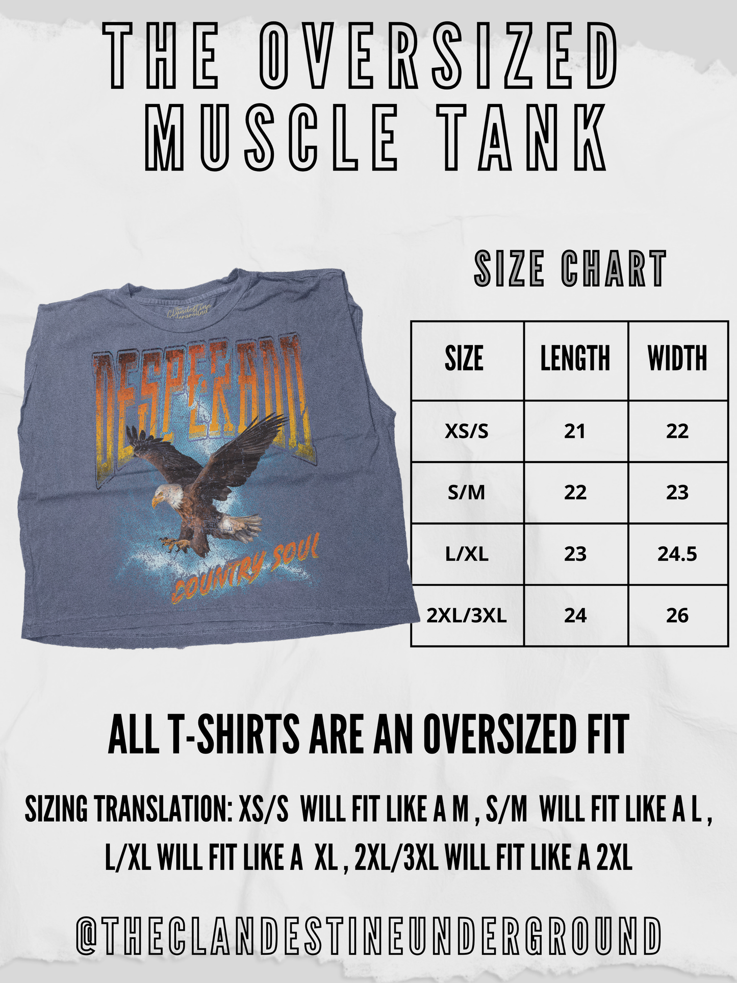 Underground Original Design: The World is Your Oyster Vintage Cropped Muscle Tank