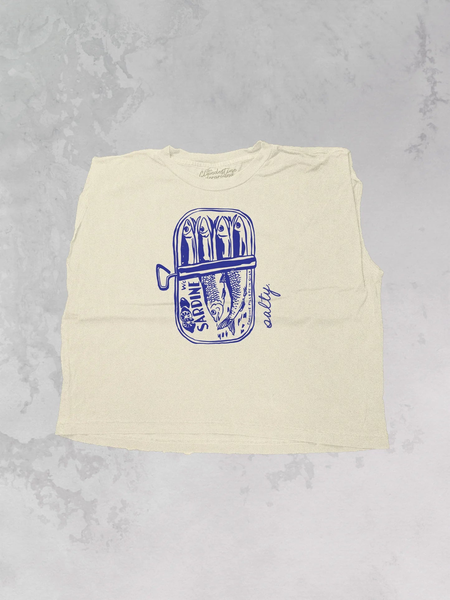 Salty Sardines Vintage Cropped Muscle Tank-