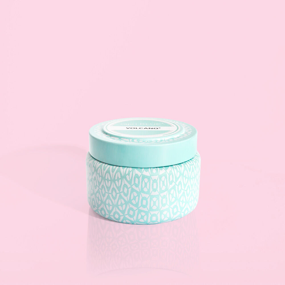 Volcano Aqua Printed Candle Tin 8 Oz
