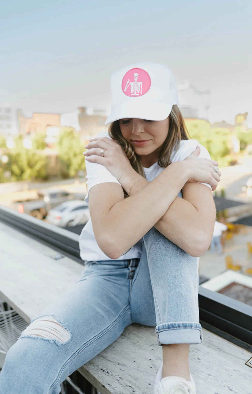 Pink Skeleton Trucker Hat