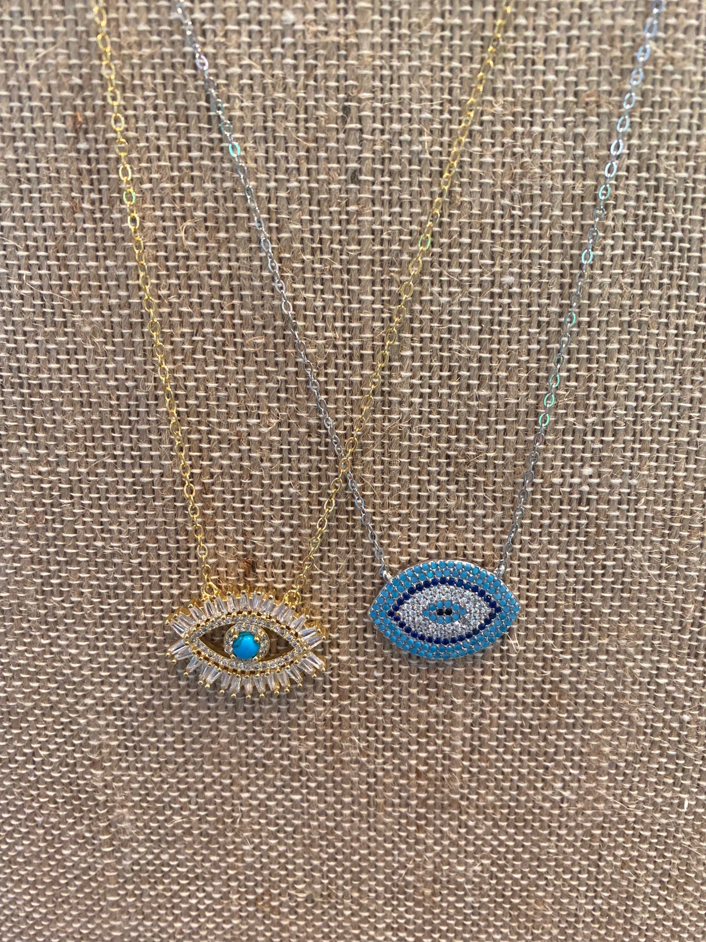 Turquoise and Crystal Evil Eye