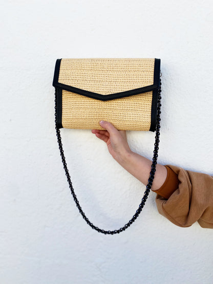 Beth Raffia Clutch