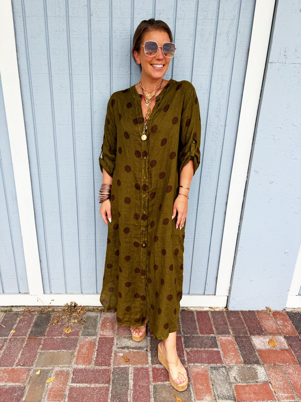Lottie Dress in Olive