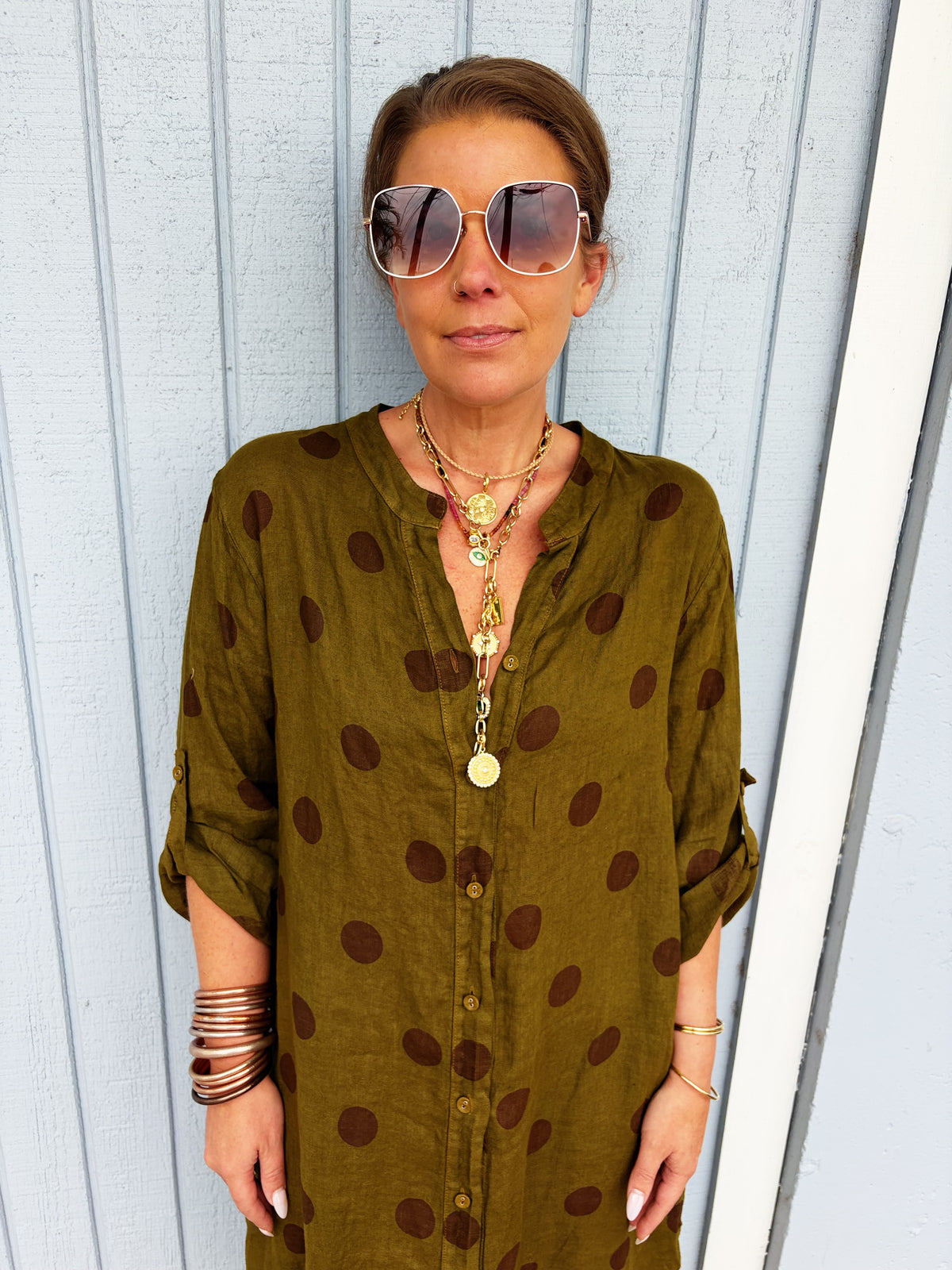 Lottie Dress in Olive