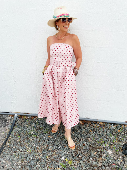 Diane Polka Dot Dress - Pink- FINAL SALE