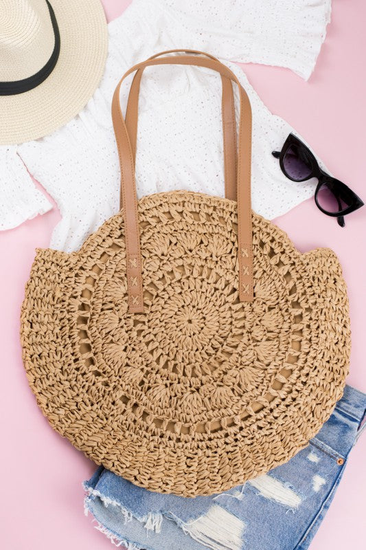 Straw Circle Tote **Multiple color options** Ships from warehouse to you