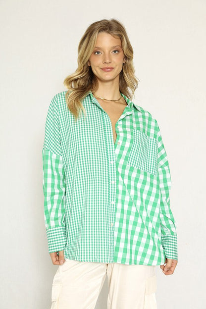 Plaid button up top **Multiple colors