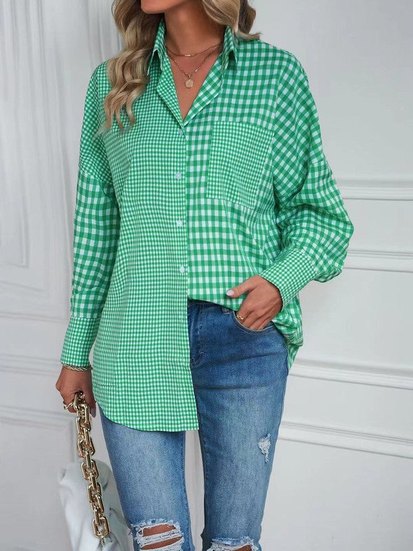 Plaid button up top **Multiple colors