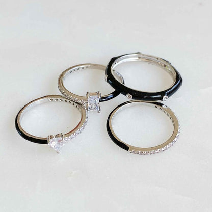 Pastel Glam Ring Set Of 4