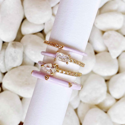 Pastel Glam Ring Set Of 4