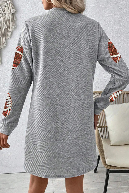 Sequin Football Long Sleeve Mini Dress PREORDER