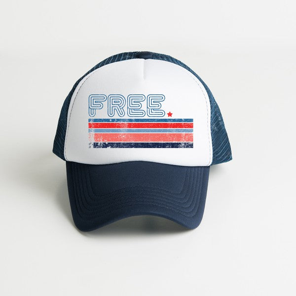 Free Stripes Retro Foam Trucker Hat