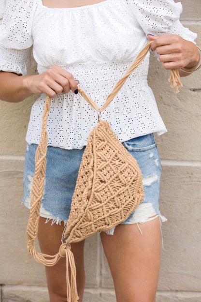 Macrame Sling Bag **Multiple color options** Ships from warehouse to you
