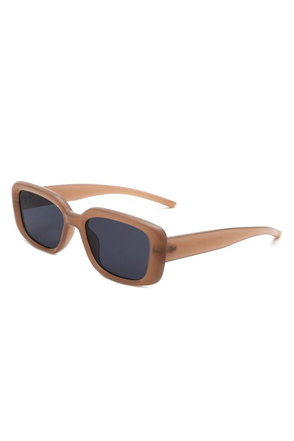 Rectangle Retro Flat Top Square Sunglasses- multiple colors