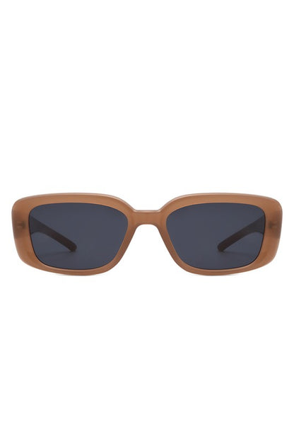 Rectangle Retro Flat Top Square Sunglasses- multiple colors