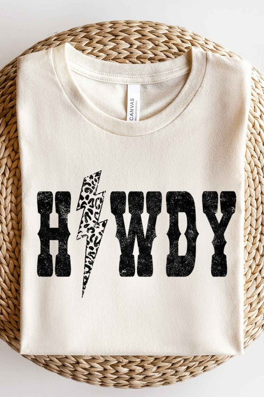 LEOPARD HOWDY GRAPHIC PLUS SIZE TEE